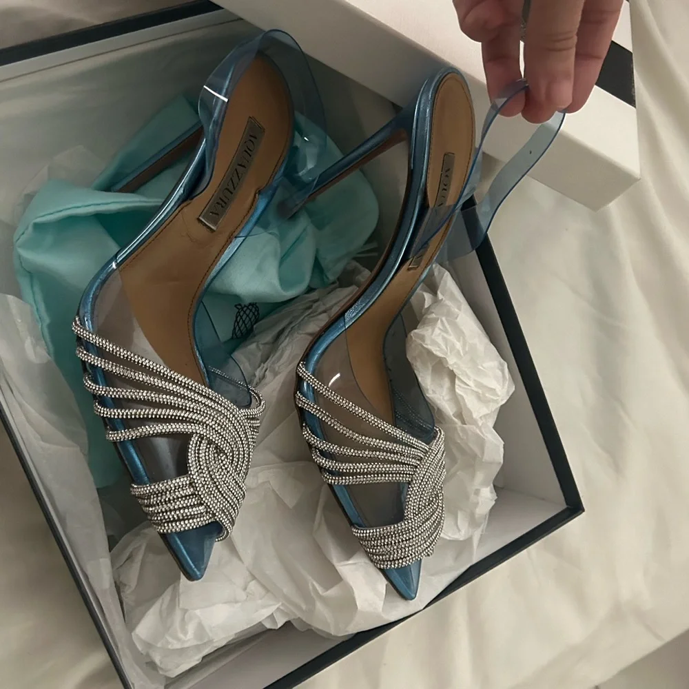 Aquazurra baby blue high point shoe - Picture 6 of 7